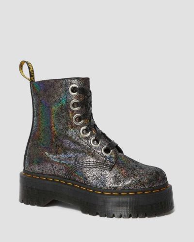 Botas Con Plataforma Dr Martens Molly Metallic Cuero Para Mujer DR7027T